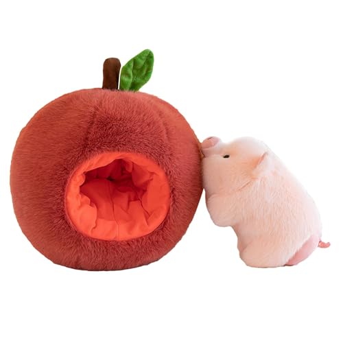 Huggable Animal Doll, Adorable Plush Toy, Stuffed Animal Doll, Huggable Plush Toy in Fruit House, Cute Plushies Decoration, Playful Companion for Kids Bedroom and Living Room von Bsbkoj