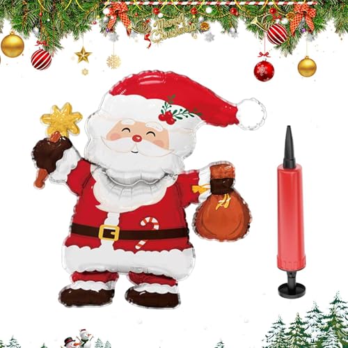 【Key Point Descriptions Festliches Design】 Dieser Weihnachtsmann-Ballon verfügt über charmante Grafiken von Weihnachtsmann und Rentier, perfekt für eine fröhliche Urlaubsatmosphäre bei jedem von Bsbkoj