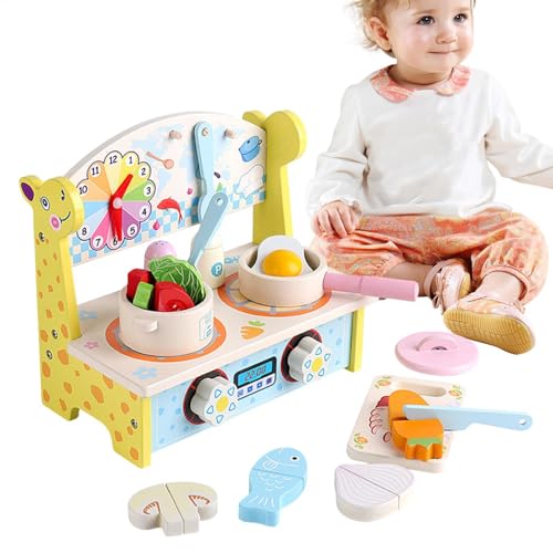 Kids Kitchen Playset, Multifunctional Toddler Cooking Set, Versatile Chef Pretend Play Toy with Utensils & Accessories, 9.45x5.31x8.46 Inches for Boys & Girls Indoor Play von Bsbkoj