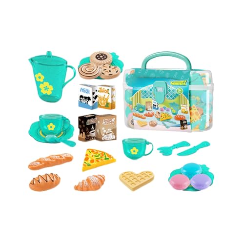 Kids Kitchen Playset, Toddler Cooking Set with Toy Food, 7.68x4.92x4.53 Inches Portable Playsets Storage Case, Pink/ Green/ Purple Daycare Play Kitchen for Home, Daycare Center von Bsbkoj