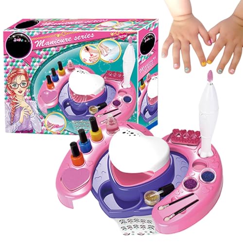 Kids Nail Polish Set, Girls Manicure Set, Princess Nail Art Kit, Nail Machine Beauty Toy, Kids Nail Dryer Set, Play House Nail Toy, Washable Kids Manicure Kit, Washable Nail Polish for Girls von Bsbkoj