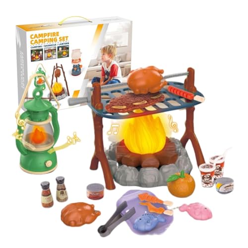 Kids Pretend Camping Toy, Play Kitchen Campfire Set, 13.98x10.04x3.74 Inches Outdoor Adventure Gear, Educational Role-Play Kit for, Creative Toddler Game von Bsbkoj