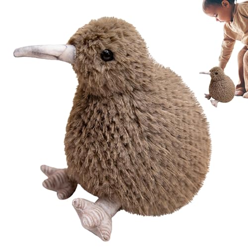 Kiwi Bird Plush Toy, Stuffed Animal Kiwi Toy, Cute Furry Kiwi Plushie Doll, Realistic Simulation Bird Toy for Kids, Perfect for Birders, Boys, and Girls, Stuffed Kiwi Bird Plush Toy von Bsbkoj