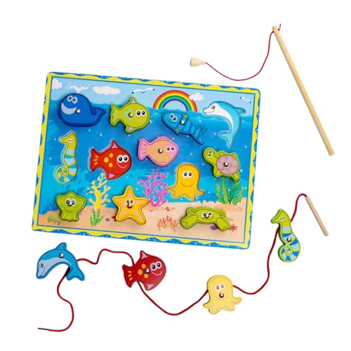 Magnetisches Fishing Game, Holzfisch-Blocks Spielzeug mit Threading Tieren, multifunktional, feiner Motorskill, Bildung für Kinder, Activity Learning Magnetisches Fishing Game, Holzfisch-Blocks Spielzeug mit Threading Tieren, multifunktional, feiner Motorskill, Bildung für Kinder, Activity Learning von Bsbkoj