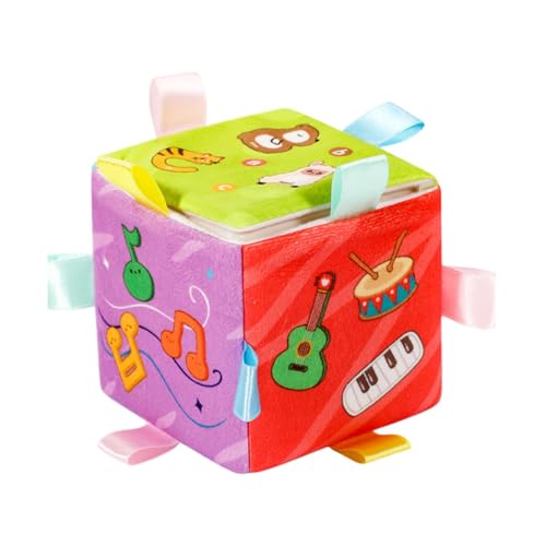 Music Toy Cube, Light-Up Soothing Musical Toy, Animal Pattern Fine Motor Skills Enhancer, Fun Educational Game for Boys and Girls, .94x3.94 Inches, Cradle, Kindergarten von Bsbkoj