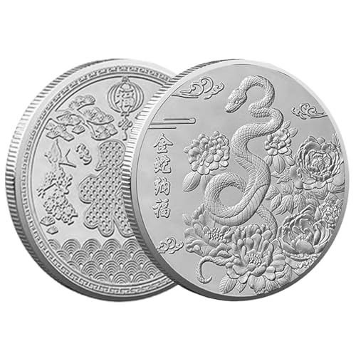 New Year Snake Coin, Lucky Snake Year Coin, Three-Dimensional Relief Coin, Coin Collection Item, Cabinet Display Coin, Home Decoration Coin, Symbol Of Prosperity, Cultural Collectible, Unique Ide von Bsbkoj