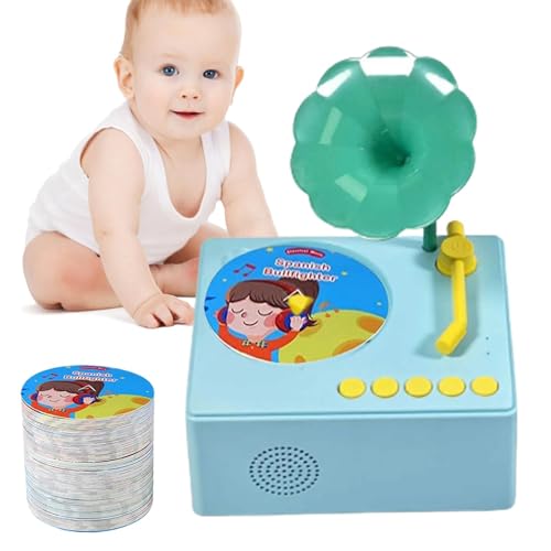 Phonograph-Spielzeug für Kinder, Früherziehung Phonograph Musikspielzeug, Spieluhr Phonograph für Kinder, 96 Karten Musikspielzeug, Vorschule Musik Lernspielzeug, pädagogischer Phonograph für von Bsbkoj