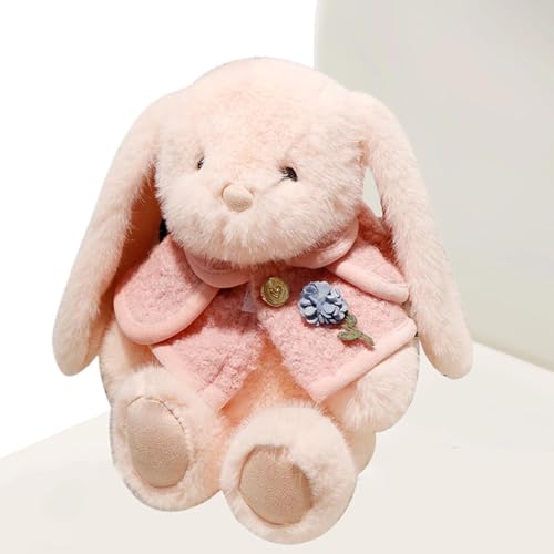 Plush Bunny Toy, Soft Hugging Rabbit Doll with Long Ears, Adorable Stuffed Animal Cape for Bedroom, Living Room, Couch & Sofa Decor, 11.02x7.87 Inches, 330g von Bsbkoj