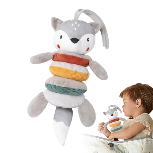 Plush Interactive Baby, Plush Toys, 11.02x4.72 Inches, Dangling Rattles Toys, Soft Sensory Hand Bell Puppet, Adorable Crib Hanging Accessories for Early Learning and Motor Skills von Bsbkoj