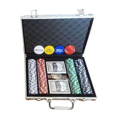 Poker Chips Set, Grade Poker Kit with Aluminum Case, 7.87x2.76x2.36 Inches/ 8.07x8.07x2.76 in Professional Card Game Chips for Texas Hold’em, Blackjack, Club Tournaments von Bsbkoj