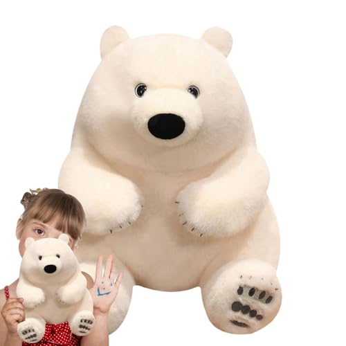 Polar Bear Stuffed Animal, Cute Cartoon Animal Plush Doll, 25cm Soft Toy, Realistic Cuddly Bear for Kids, Plush Polar Bear Toy for Children, Polar Bear Hug Plush, Cute Stuffed Polar Bear von Bsbkoj