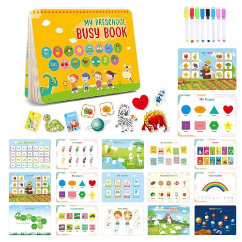 Preschool Busy Book, Toddler Learning Books, Kindergarten Activity Book, Lernspielzeug für Kinder, interaktives Lernbuch, frühe Kinderentwicklung, buntes Lernbuch für Kleinkinder von Bsbkoj