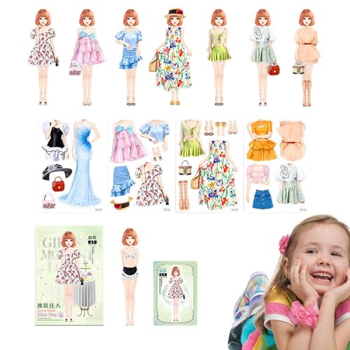 Princess Dress Up Sticker Book, Magnetic Princess Dress Up Doll, Paper Doll Dress Up Book, Dress Up Magnetic Doll for Kids, Toddler Magnetic Doll Book, Girls Dress Up Play Set for Kids von Bsbkoj