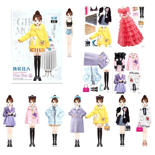 Princess Dress Up Sticker Book, Magnetic Princess Dress Up Doll, Paper Doll Dress Up Book, Dress Up Magnetic Doll for Kids, Toddler Magnetic Doll Book, Girls Dress Up Play Set for Kids von Bsbkoj