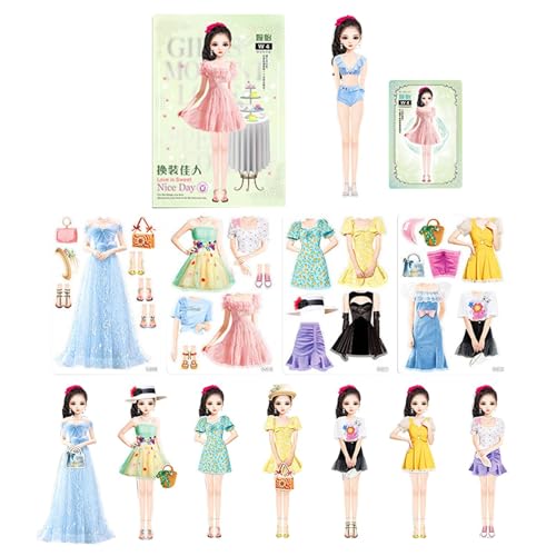 Princess Dress Up Sticker Book, Magnetic Princess Dress Up Doll, Paper Doll Dress Up Book, Dress Up Magnetic Doll for Kids, Toddler Magnetic Doll Book, Girls Dress Up Play Set for Kids von Bsbkoj