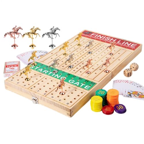 Race Horse Brettspiel Erwachsene Spiele Pferderennen Brettspiel Familie Logisches Denkspiel Holz Brettspiel für Erwachsene Interaktive Brettspiele Brain Teaser Spielzeug Rennspiel für Partys von Bsbkoj