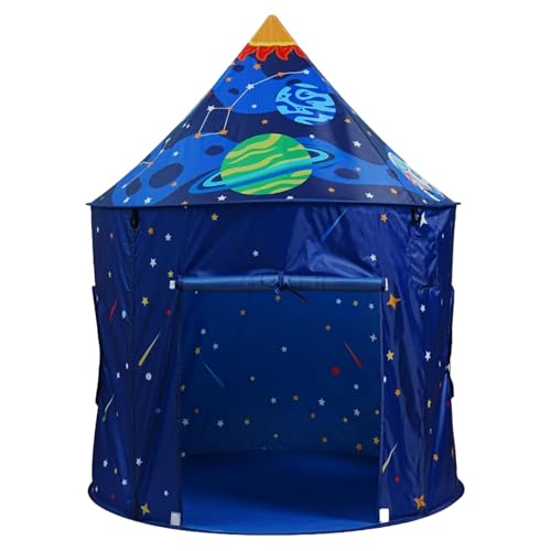 Raketenschiff Kinderzelt Spielzelt Kinder Indoor Spielhaus Raumschiff Zelt für Kinder Tragbares Schlosszelt Großes Kleinkindzelt Spielhaus Zelt Mädchen Raketenzelt Weltraumthema von Bsbkoj