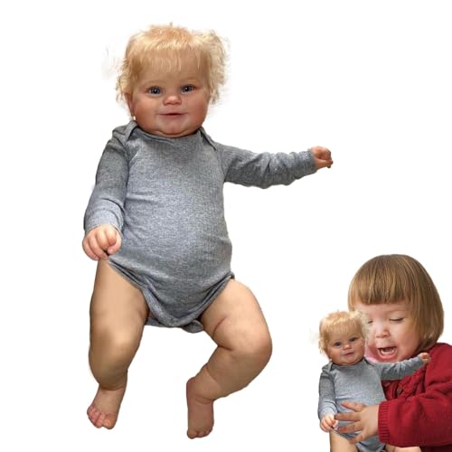 Reborn Doll Toddler, 20 Inches Realistic Reborn Doll with Blond Curly Hair, Soft Silicone Handmade Poseable Baby Doll, Ideal for Children Age 3 and Up, Perfect for Little von Bsbkoj