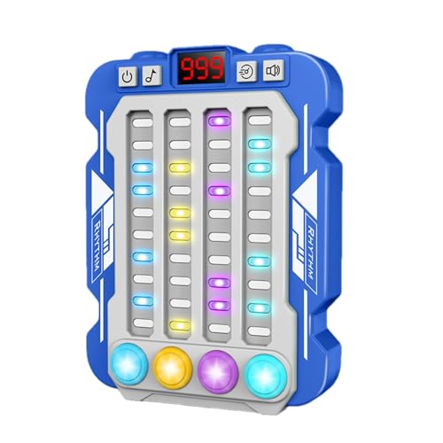 Rhythm Game Machine, Quick Push Button Game, Interactive Rhythm Game, Music Rhythm Machine, Quick Push Game for Kids Boys Girls, 15x11x3cm, Batteries (Not Included) Blue Green Pink von Bsbkoj