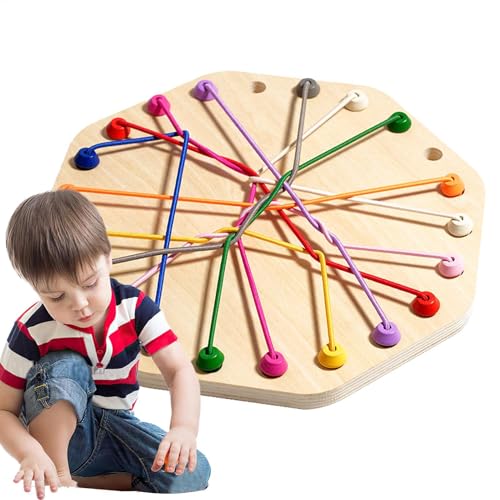 Rope Puzzle Game, Brainy Knots Untangling Toy, 8.78x8.78x0.51 Inches/ 9.37x9.37x1.38in Portable Twisted String Challenge Board for Kids Ages 3 Years Old and von Bsbkoj