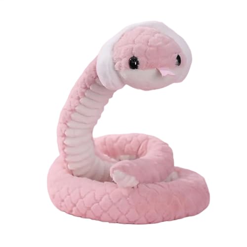 Snake Stuffed Animal Toy, Soft Warm Winter Scarf Plush Snake, 59-inch Huggable Long Cuddly Toy with Hairpin, Cute Room Decor for Kids & Adults, Pink, Green, von Bsbkoj