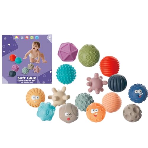 Strukturiertes Multi-Ball-Set für Kinder, weiche Fidget-Bälle, strukturiertes Multi-Ball-Set, weiche Fidget-Bälle für Kinder, leuchtende Farben, strukturierte Bälle für und Freunde von Bsbkoj