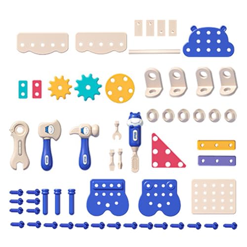 Toddler Tool Kit, 60 Pieces Work Bench Toy, Tool Bench Toy for Kids, Pretend Play Tools, Creative Toddler Play Set, Educational Play Toys, Home Play Tool Set, Kindergarten Activity Kit von Bsbkoj