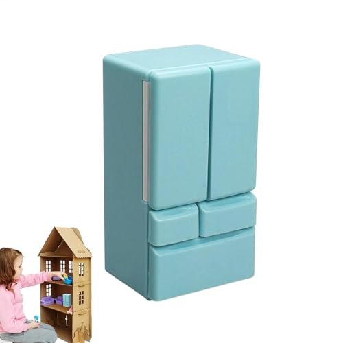 Toy Refrigerator, Creative Small Double Door Fridge, 4.45x2.36x1.97 Inches, Doll House Accessories, Miniature Kitchen Appliance, Toy Furniture for Pretend Play von Bsbkoj