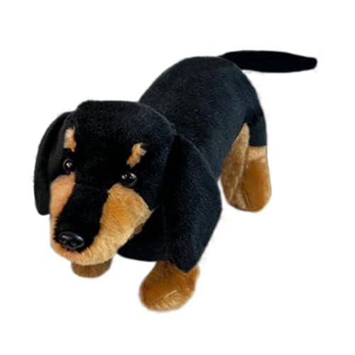 Weiner Dog Stuffed Animal, Sausage Dog Plush Toy, Black Dachshund Plushie, Soft Weiner Dog Pillow, Children’s Sleep Comfort Doll, Plush Dog Throw Pillow, Stuffed Animal for Kids, Home, 25x10x15cm von Bsbkoj