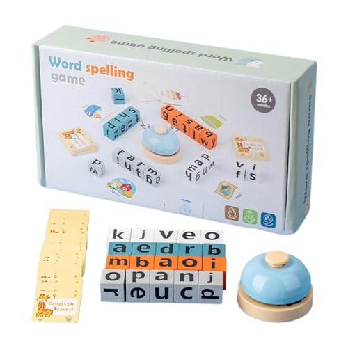 Wooden Blocks Spelling Game, Alphabet Puzzles For Kids, Sight Word Recognition Toy, Flash Cards Learning Game, Kids Alphabet Learning Toy, Spelling Blocks With Bell, Educational Letter Blocks, Early L von Bsbkoj