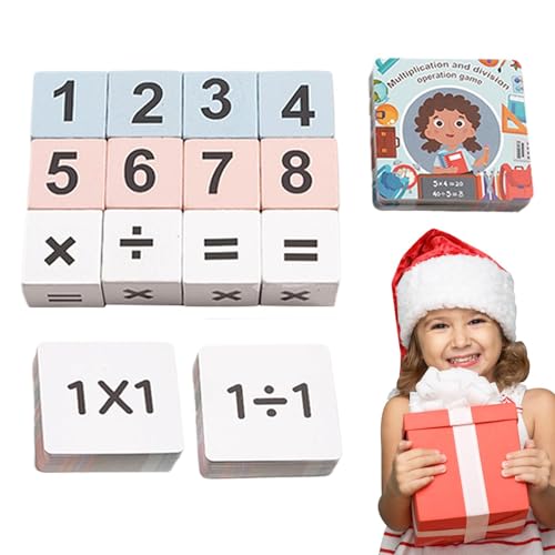 Wooden Multiplication Blocks, 2-Player Math Game, Division Flash Cards, Math Battle Game, Educational Toys For Kids, Math Learning Toys, Interactive Flash Cards, Multiplication Learning Tools, STEM Ed von Bsbkoj