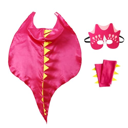 Bseical Dino Kostüm Kinder, Karneval Kostüm Kinder Dino, Faschingskostüme Junge Mädchen Unisex, Dinosaurier Kostüm Kinder Dino Hoodie Tiere Umhang Halloween Tierkostüm Mit Maske, Ärmel 3pc Set (Rosa) von Bseical