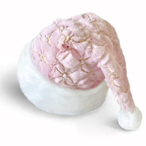 Bseical Weihnachtsmützen Erwachsene Weihnachtsmütze Pailletten Nikolausmütze Plüsche Pailletten Samt Weihnachtsmannmütze Warm Dicker Weihnachtsmann Mütze Haarschmuck Weihnachtshut Santa Hat (Rosa) von Bseical