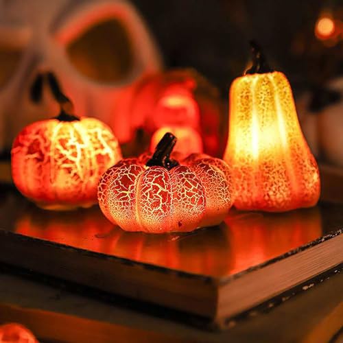 3 Stück Halloween Kürbis Laterne, Halloween Deko Kürbis LED, Kürbis Licht Deko Kleine, Herbstdeko Kürbis Innen, Halloween Deko Laterne Garten Nachtlicht Dekoration Tischdeko Lampe Batteriebetriebene von Bseical