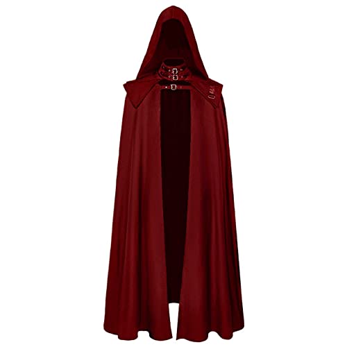 Bsotalines Halloween Kostüm Damen,Damen Kapuzenumhang Umhang mit Kapuze volle Lange Kapuzenumhang Gothic Halloween Umhang Unisex Vampir Hexe Umhang Karneval Halloween Cosplay Kostüm von Bsotalines