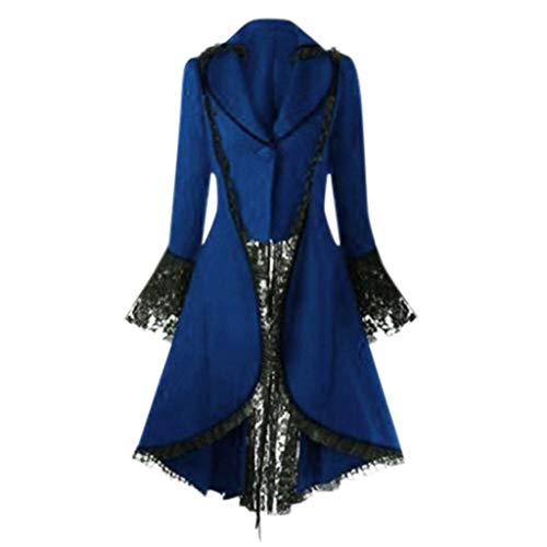 Bsotalines Halloween Kostüm Damen,Damen Mittelalterliche Kleid Unregelmäßig Spitze Smoking Mantel Mittelalter Kostüm Halloween Kostüm Damen Ballkleider Karneval Party Halloween Cosplay Kostüm von Bsotalines