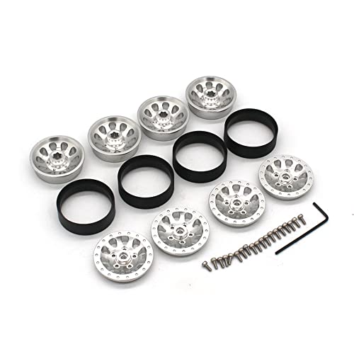 Bsowte 4 Stück Metall-Beadlock-Radnabenfelge für C14, C24, B14, B24, B16, B36, MN, D90, MN99S, RC-Auto-Upgrade-Teile, 2 von Bsowte