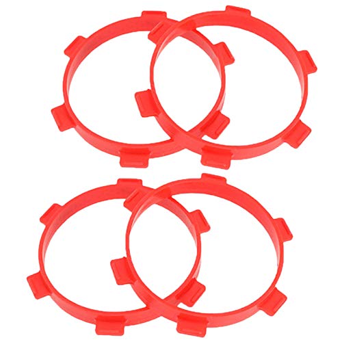 Bsowte Gummireifen-Montage-Klebebänder, Durchmesser 85 mm, für RC-Teile, 1/8, 1/10, Kurzstrecke, LKW, Zubehör, Werkzeuge, Rot, 4 Stück von Bsowte