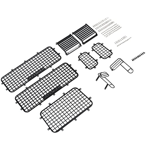 Bsowte Metall-Fenstergitter-Schutznetz-Lichtabdeckung Dekoration für TRX4 1/10 RC Crawler Auto Upgrade Teile von Bsowte