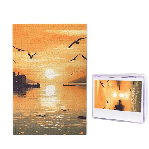 Puzzle mit 1000 Teilen, Motiv: Seeblick, Bildpuzzles für Erwachsene, anspruchsvolles Puzzle, personalisiertes Holzpuzzle, Fotopuzzle, Geschenke, 74,9 x 50 cm von Btcowzrv