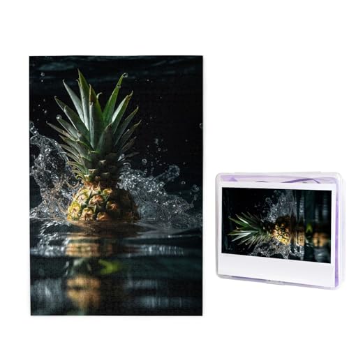 Puzzle mit 1000 Teilen – Ananas fällt ins Wasser, Bilderpuzzles für Erwachsene, anspruchsvolles Puzzle, personalisiertes Holzpuzzle, Fotopuzzle, Geschenke, 74,9 x 50 cm von Btcowzrv