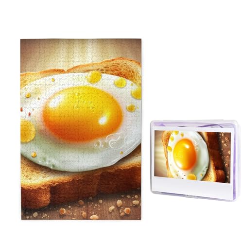 Puzzle mit 1000 Teilen – Eiertoast-Bilderpuzzles für Erwachsene, herausforderndes Puzzle, personalisiertes Holzpuzzle, Fotopuzzle, Geschenke, 74,9 x 50 cm von Btcowzrv