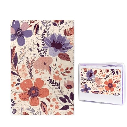 Puzzle mit 1000 Teilen – Exquisite Blumen-Bilderpuzzles für Erwachsene, herausforderndes Puzzle, personalisiertes Holzpuzzle, Fotopuzzle, Geschenke, 74,9 x 50 cm von Btcowzrv