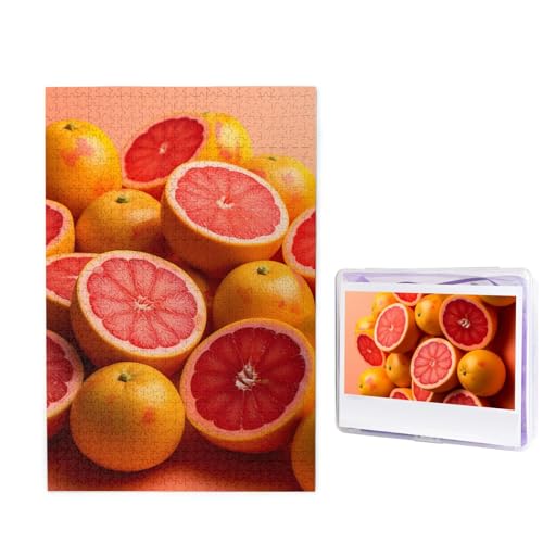 Puzzle mit 1000 Teilen – Grapefruit-Bilderpuzzles für Erwachsene, anspruchsvolles Puzzle, personalisiertes Holzpuzzle, Fotopuzzle, Geschenke, 74,9 x 50 cm von Btcowzrv
