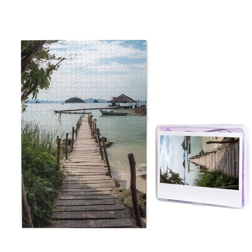 Puzzle mit 1000 Teilen – Holzpfad-Bilderpuzzles für Erwachsene, anspruchsvolles Puzzle, personalisiertes Holzpuzzle, Fotopuzzle, Geschenke, 74,9 x 50 cm von Btcowzrv