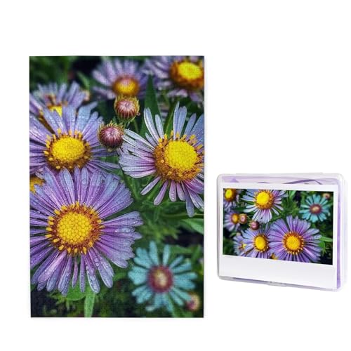 Puzzle mit 1000 Teilen – Lila Blumen im Garten, Bilderpuzzles für Erwachsene, herausforderndes Puzzle, personalisiertes Holzpuzzle, Fotopuzzle, Geschenke, 74,9 x 50 cm von Btcowzrv