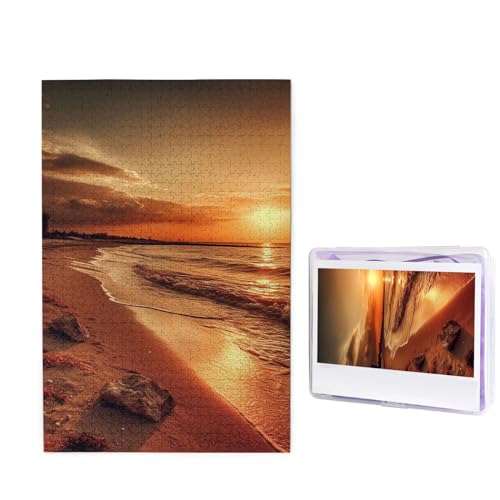 Puzzle mit 1000 Teilen – Meeressteine, Bildpuzzles für Erwachsene, herausforderndes Puzzle, personalisiertes Holzpuzzle, Fotopuzzle, Geschenke, 74,9 x 50 cm von Btcowzrv