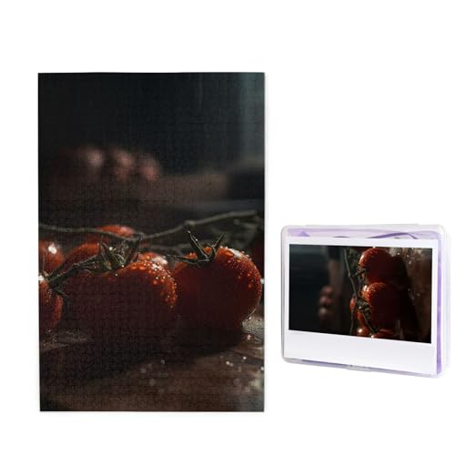 Puzzle mit 1000 Teilen – Rote Tomaten, Bildpuzzles für Erwachsene, herausforderndes Puzzle, personalisiertes Holzpuzzle, Fotopuzzle, Geschenke, 74,9 x 50 cm von Btcowzrv