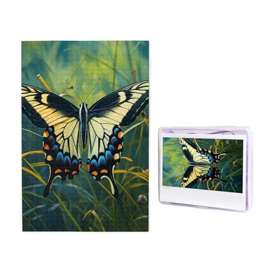 Puzzle mit 1000 Teilen – Schmetterling auf Stiel, Bildpuzzles für Erwachsene, herausforderndes Puzzle, personalisiertes Holzpuzzle, Fotopuzzle, Geschenke, 74,9 x 50 cm von Btcowzrv