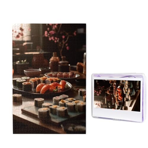Puzzle mit 1000 Teilen – Sushi-Puzzle, Bildpuzzles für Erwachsene, anspruchsvolles Puzzle, personalisiertes Holzpuzzle, Fotopuzzle, Geschenke, 74,9 x 50 cm von Btcowzrv